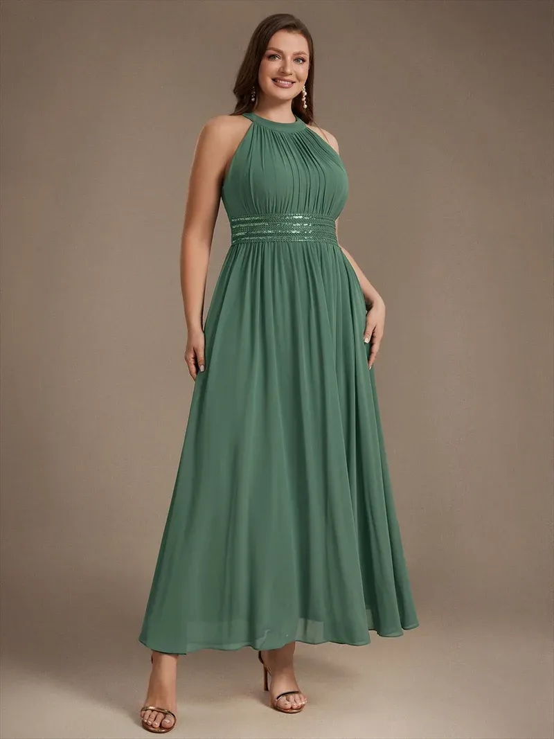 EVER-PRETTY Plus Size Corset Chiffon Bridesmaid Dress