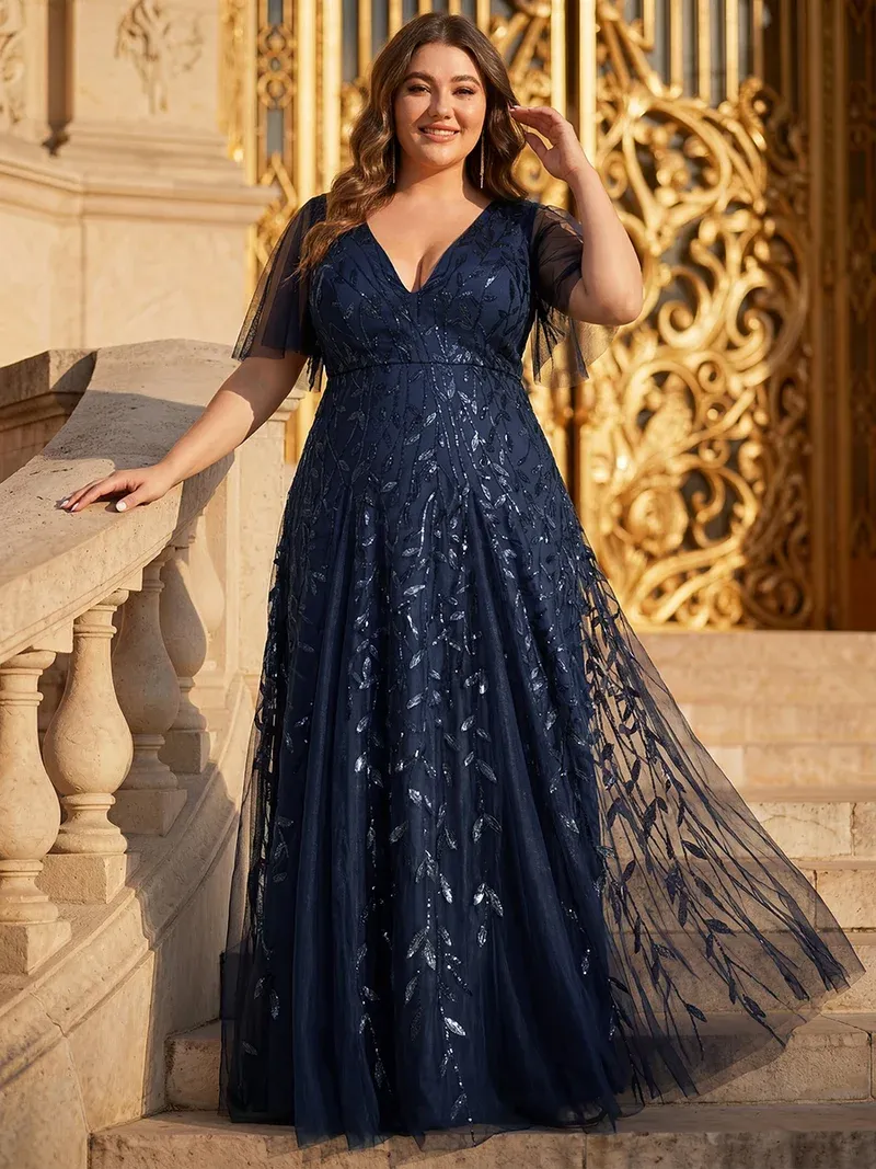 pretty ASTRAL Plus Size Floor Length Formal Evening Gowns for Weddings