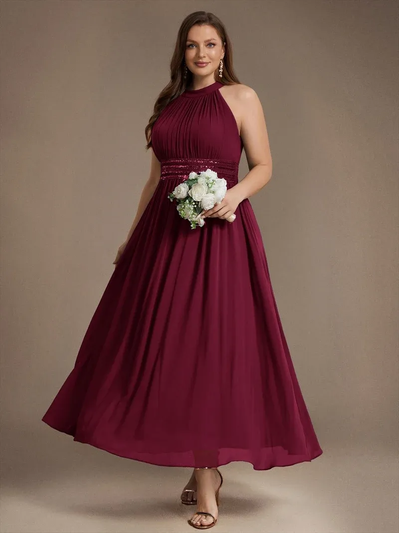 EVER-PRETTY Plus Size Corset Chiffon Bridesmaid Dress