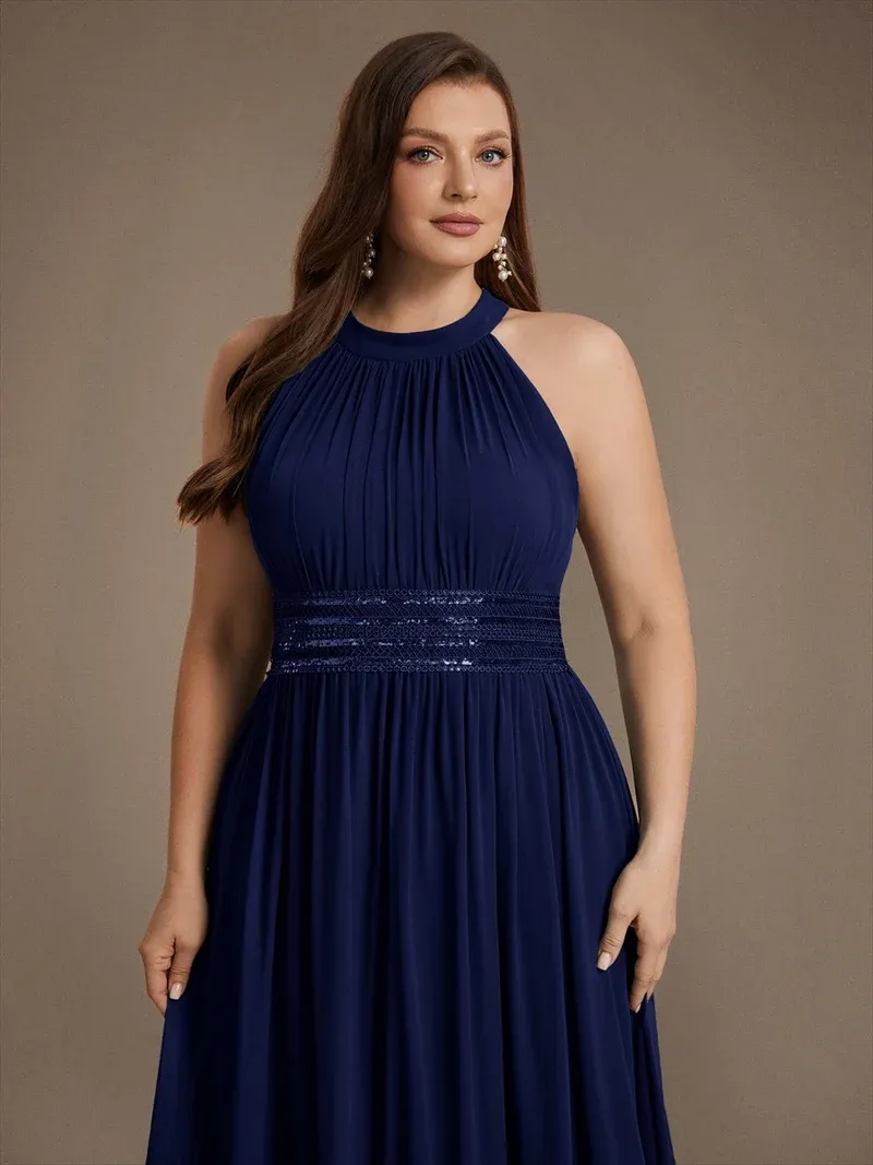 EVER-PRETTY Plus Size Corset Chiffon Bridesmaid Dress