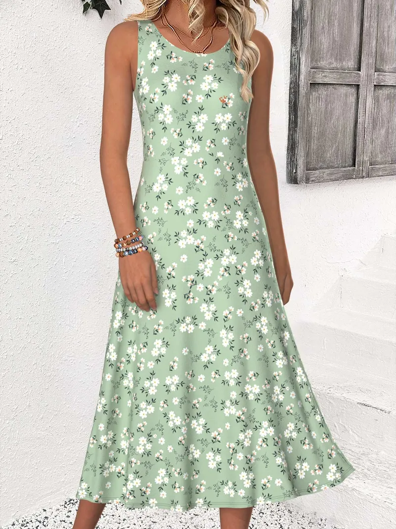 Modlily Ditsy Floral Print Dress and Cardigan